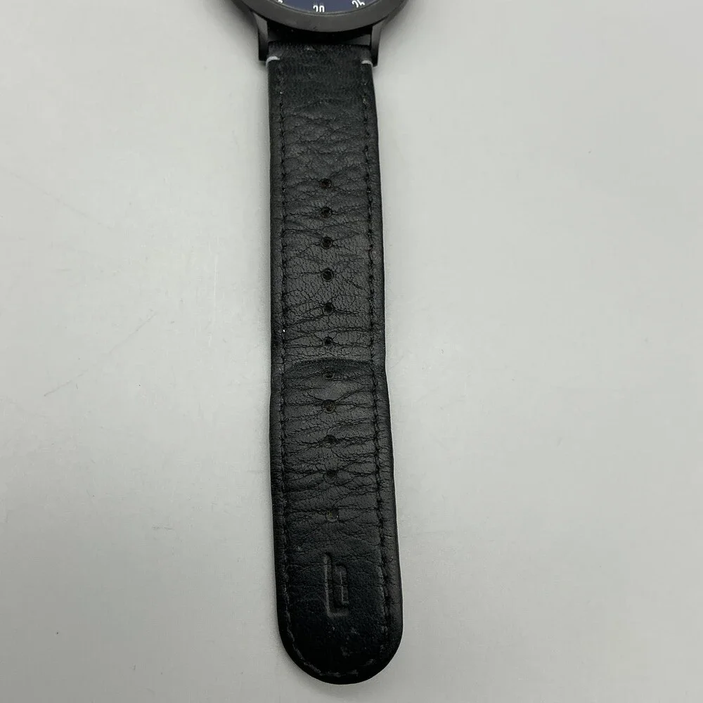 Lilienthal Berlin L1 All Black Mens Watch 42mm Black Dial Leather New Battery